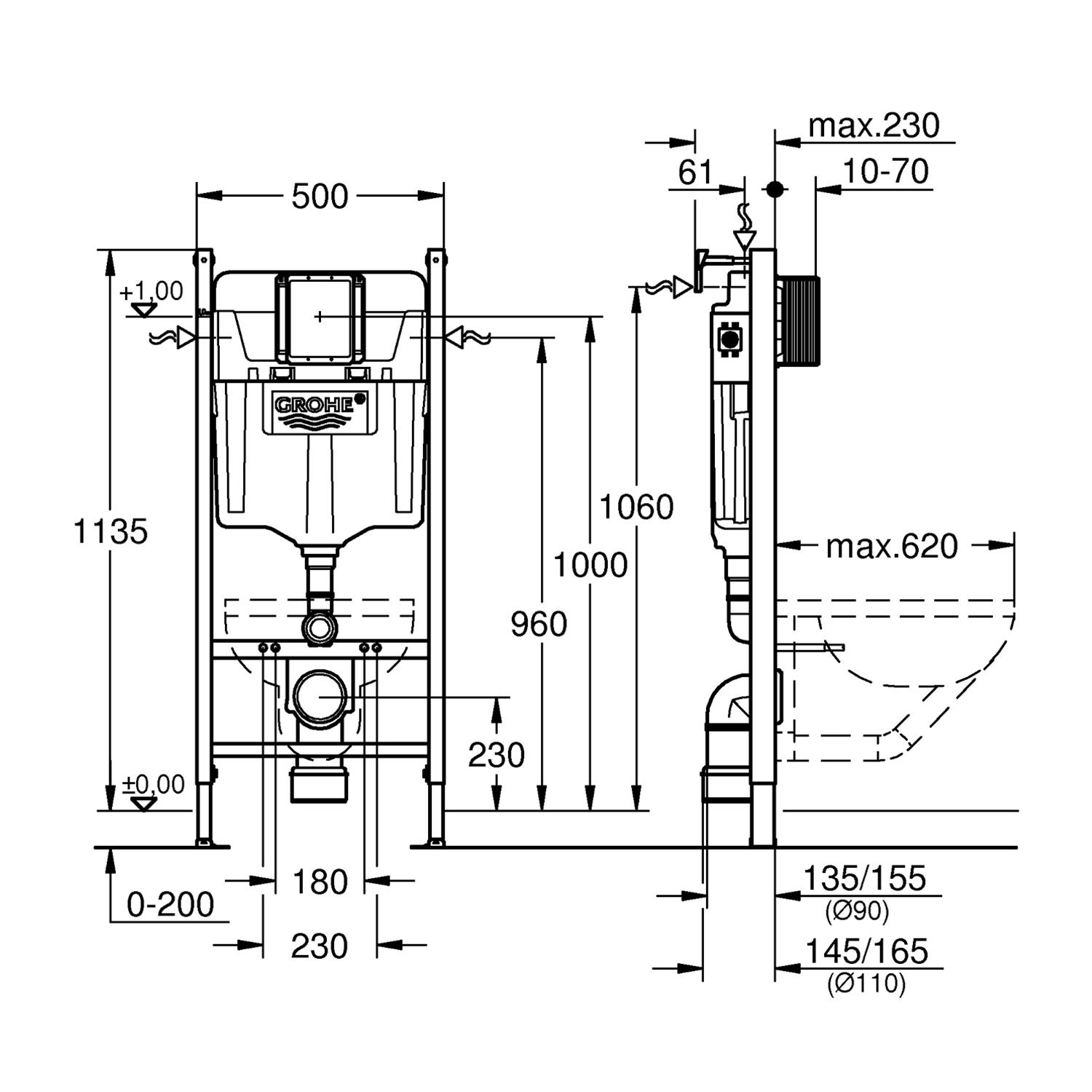 Інсталяційна система для унітазу Grohe QuickFix Solido 38971000 CV030562 (159118) - фото 2