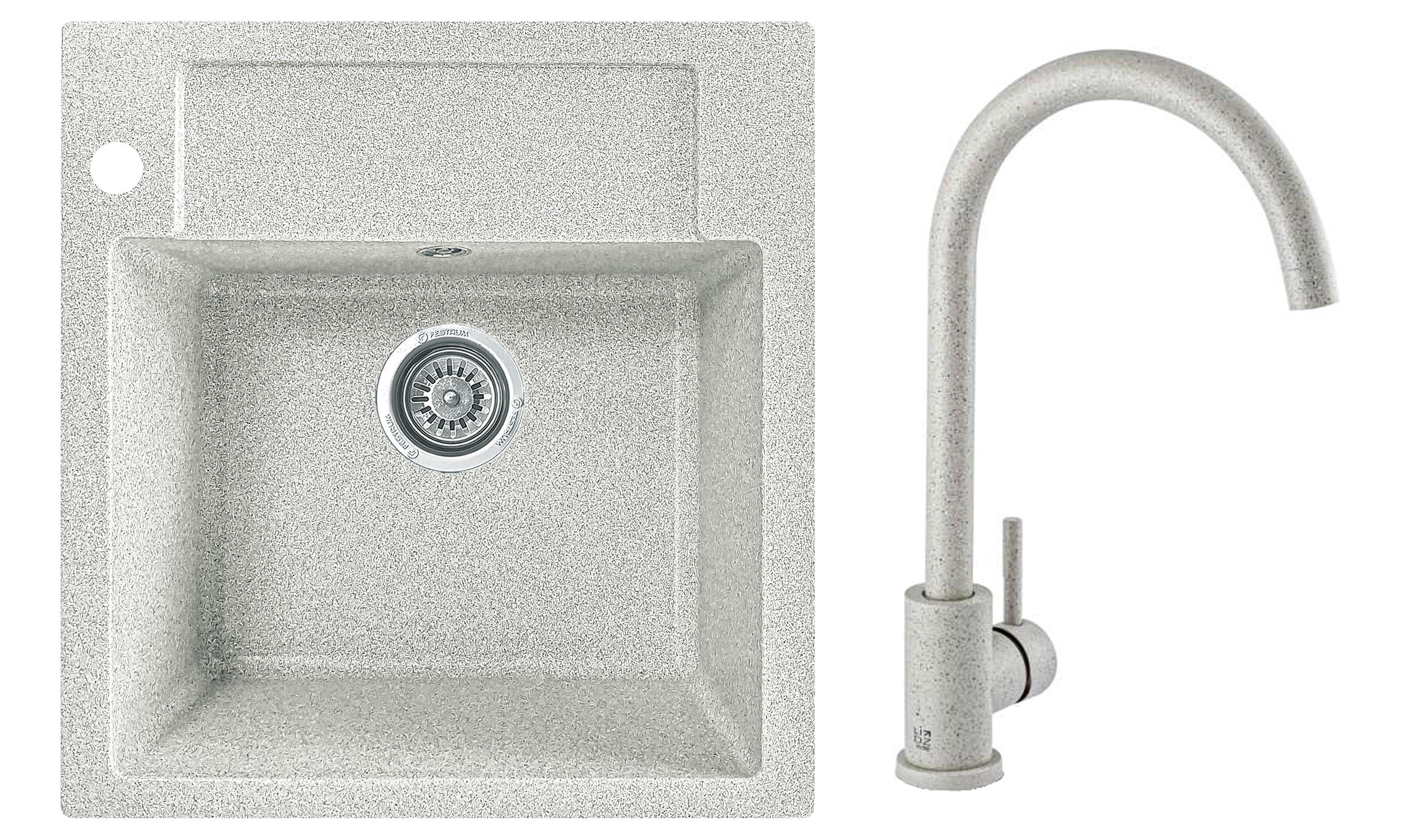 Мийка кухонна Valetti 69R зі змішувачем 520x495 мм Тера