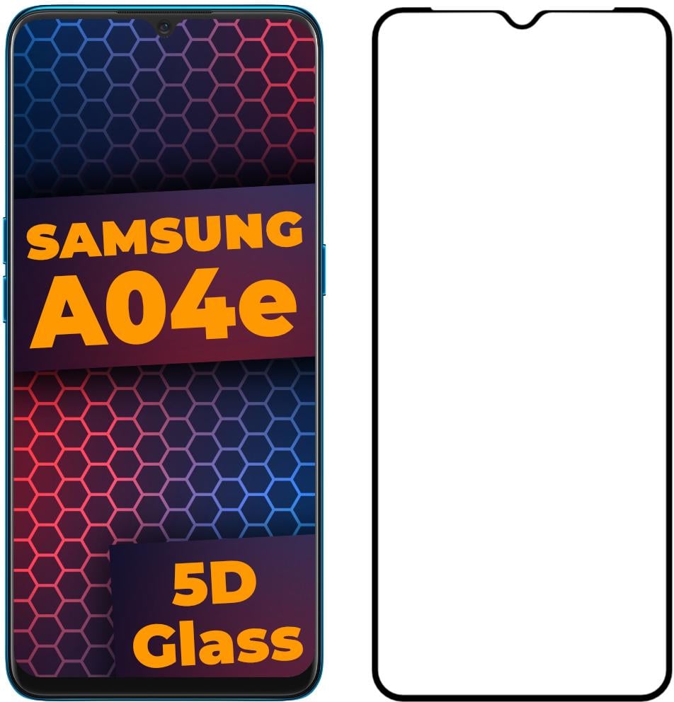 Стекло 5D Samsung Galaxy A04e A042 защитное Full Glue Black (30192)