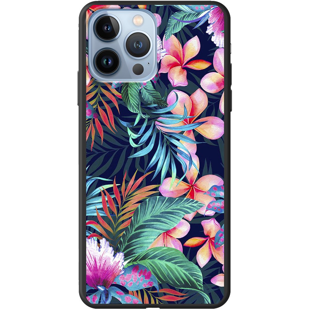 Чохол BoxFace iPhone 13 Pro Max flowers in the tropics Чорний силікон (43360-up1971-43448)