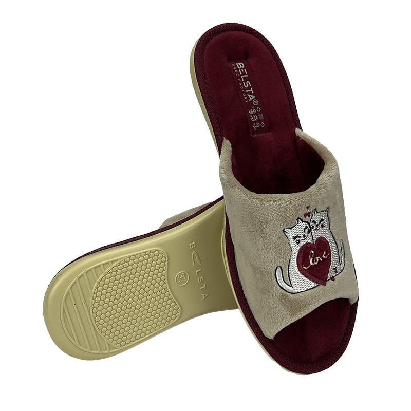Тапочки домашние БЕЛСТА 88-48 p. 41 26,5 см Бежево-бордовый