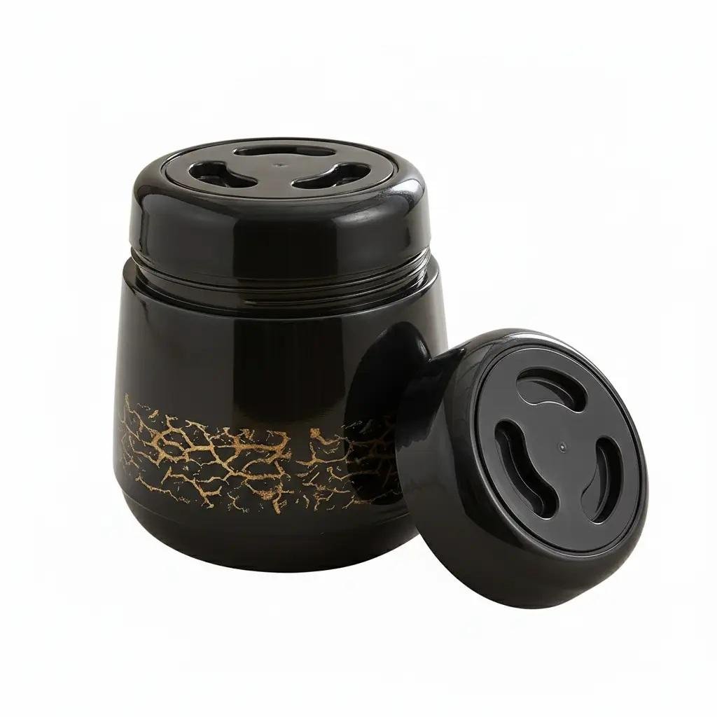 Термос пищевой со стеклянной колбой для еды 1,2 л Black