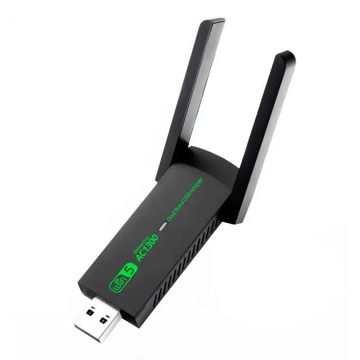 Адаптер двухдиапазонный Wi-Fi для подключения ПК или ноутбука к Wi-Fi 2,4/5,8 ГГц 650 Mbps USB 2.0 Windows (1206)
