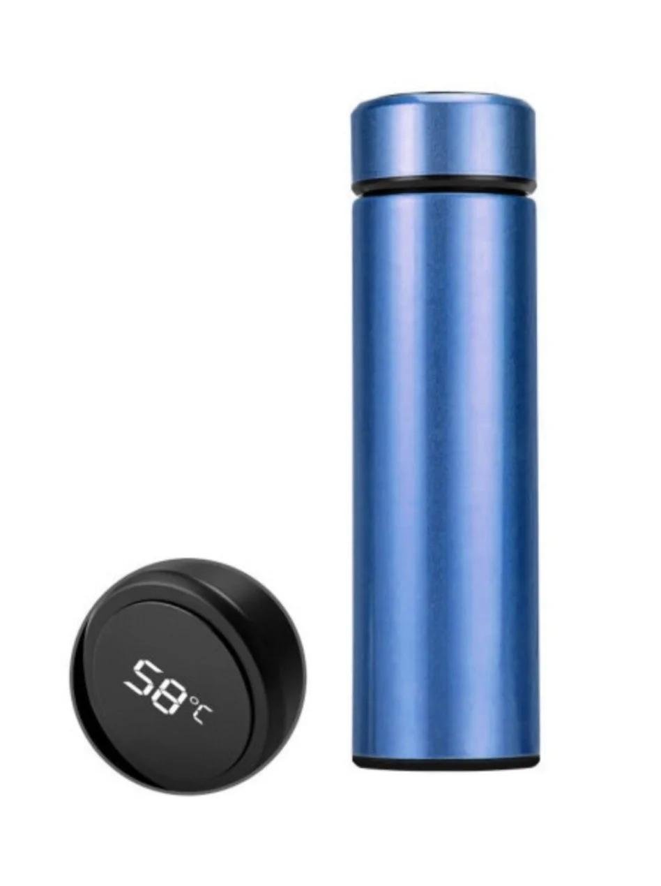 Термос с индикатором температуры на 500 мл Синий (109aaf35) - фото 2 Термос с индикатором температуры на 500 мл Синий (109aaf35) - фото 2
