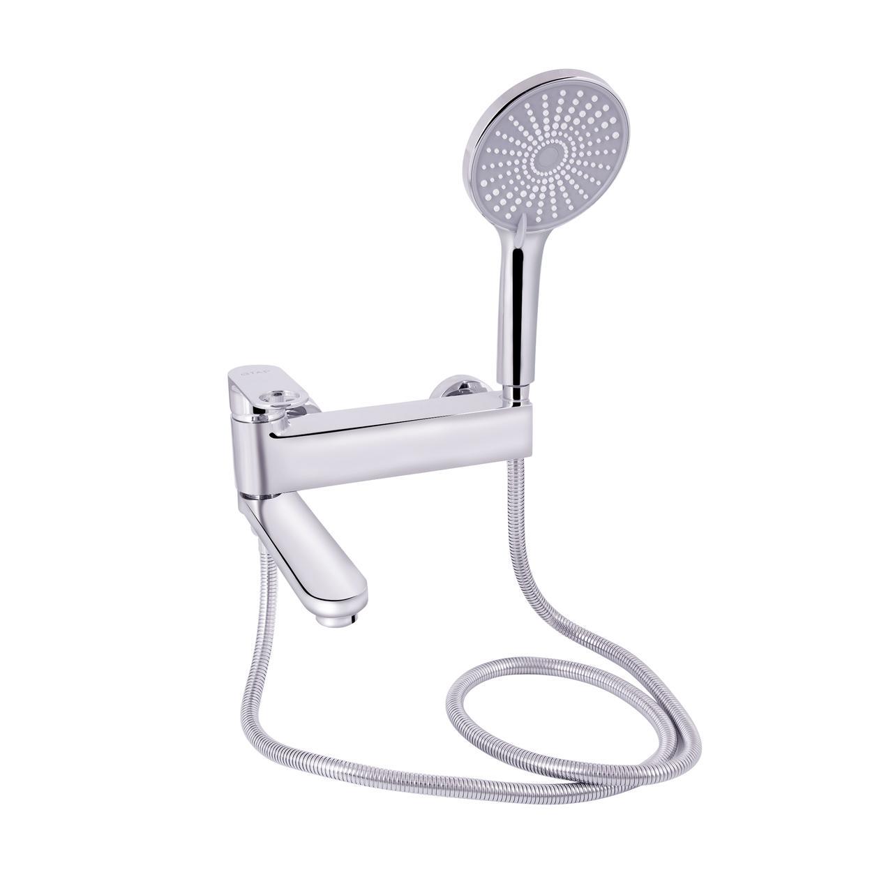 Смеситель для ванны Qtap Jay с поворотным изливом с душевым гарнитуром QTJAY260CRM45542 Chrome (2553560709)