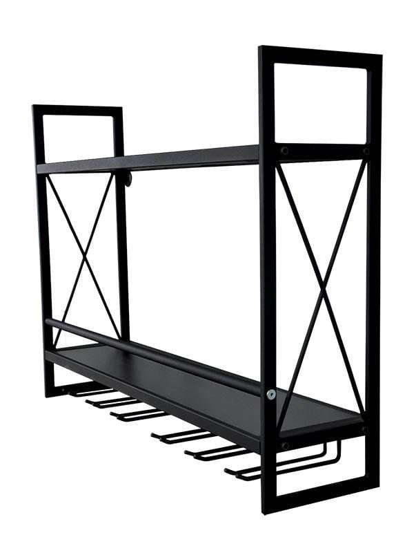 Полиця настінна Kompred OL526 металева під келихи та пляшки Чорний (1521587181)