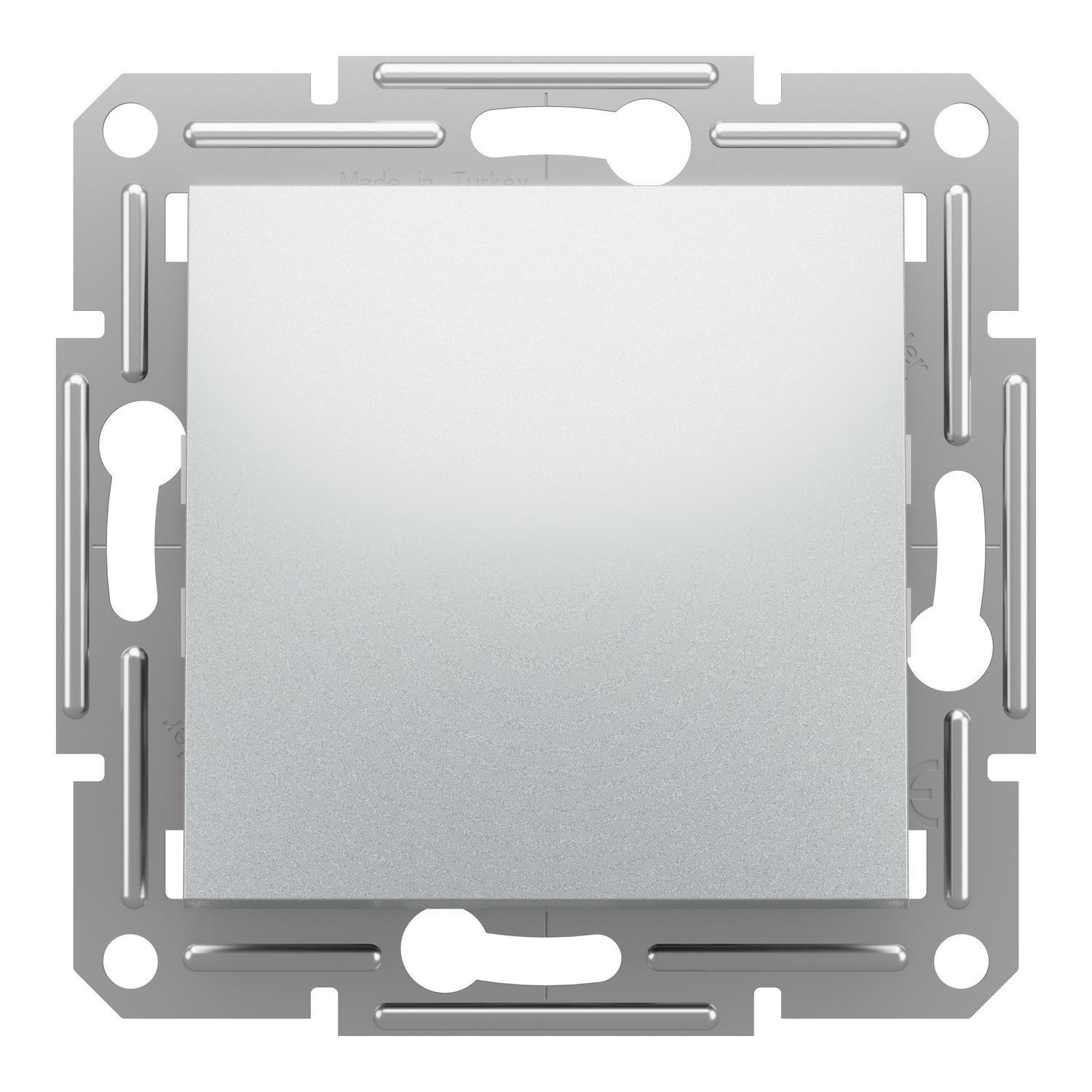 Выключатель одноклавишный Schneider Electric Asfora Алюминий (27549461)