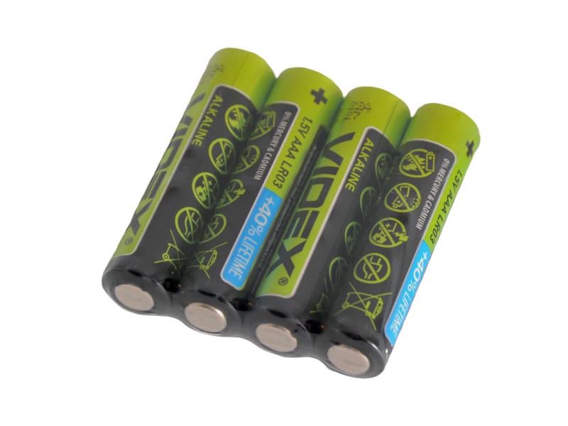 Батарейка лужна Videx LR03 SHRINK ААА 4 шт.