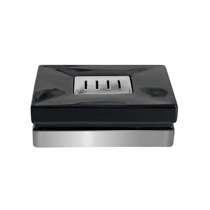 Мыльница Spirella ROMA 10.17974 12х8 см Черный с серебристым (26357320)