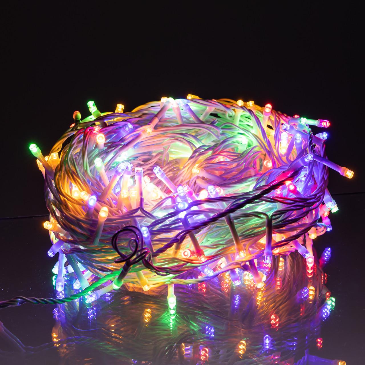 Гирлянда Нить уличная 30 м 300 LED белый провод Разноцветный (CF300L30MWML)