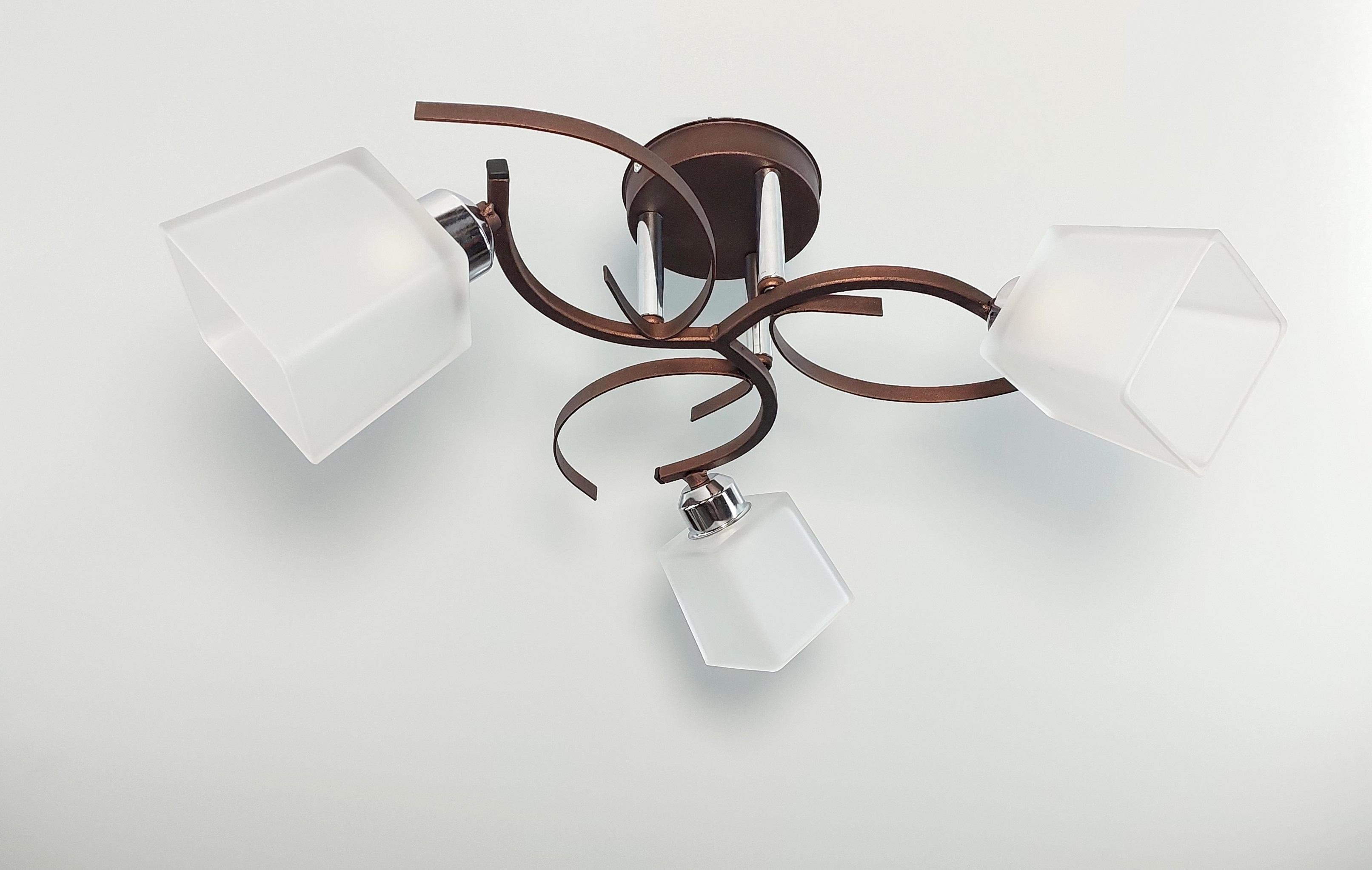 Люстра стельова 3221/3 на 3 плафона металева Коричневий