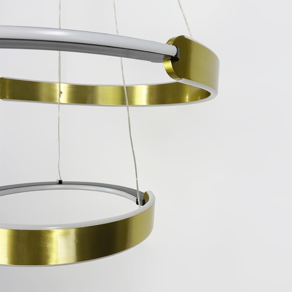 Люстра подвесная с двумя кольцами Ø 80/60 см Черный/Латунь (MJ303-800+600 AB) - фото 5