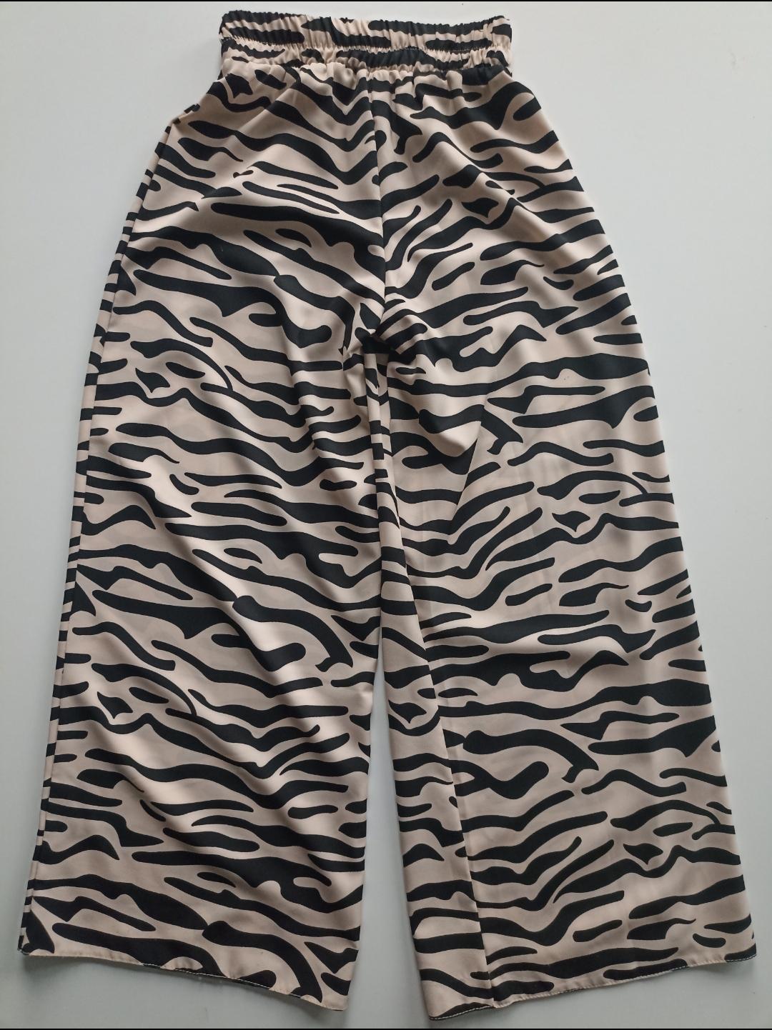 Палаццо для дівчинки 152 см Чорний/Бежевий (20361947)