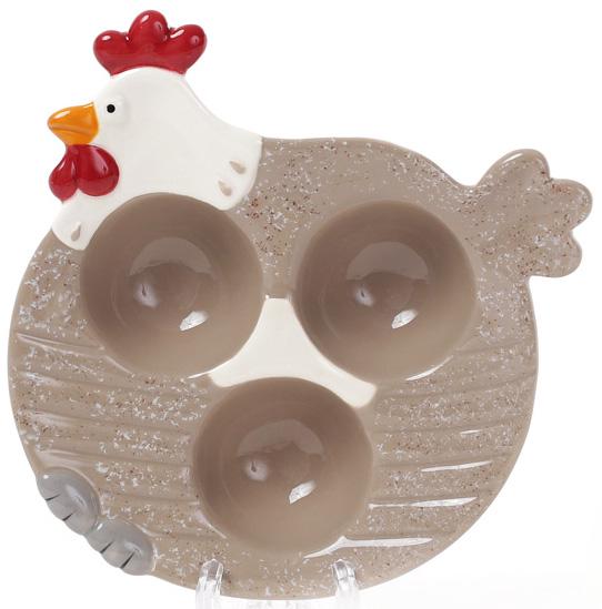 Пасхальное блюдо Курочка для 3-х яиц 15 см (BD-834-741)