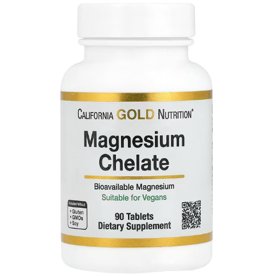 Магний Хелат с кальцием California Gold Nutrition Magnesium Chelate 210 мг 90 таблеток Магний Хелат с кальцием California Gold Nutrition Magnesium Chelate 210 мг 90 таблеток