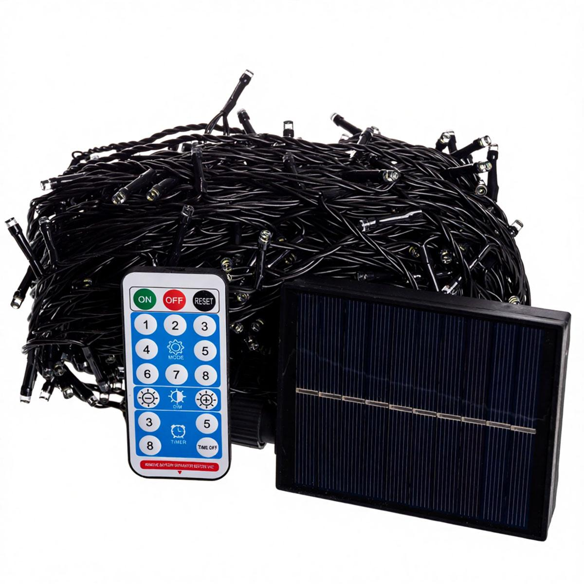Гірлянда-нитка вулична із сонячною батареєю та пультом 50 м 500LED Чорний/Білий (SB500L50MBW) - фото 8 Гірлянда-нитка вулична із сонячною батареєю та пультом 50 м 500LED Чорний/Білий (SB500L50MBW) - фото 8