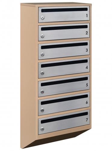 Почтовый ящик Lev-metal Е1-07.F на 7 секций 915x390x200 мм Бежевый/Серый (21070305)