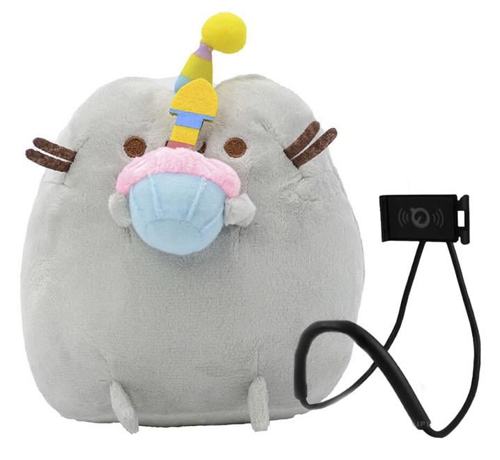 Игрушка мягкая Пушин кэт Pusheen cat S&T и держатель для мобильного телефона 23х25 см (n-10033)