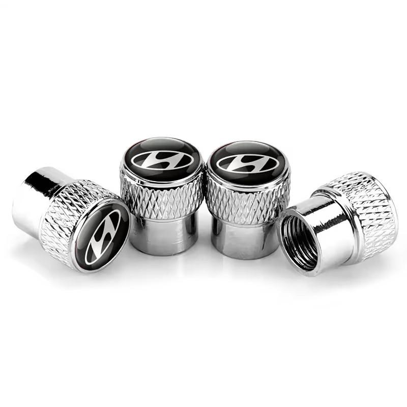 Набір захисних ковпачків на ніпель SUNROZ Caps Хюндай Rif Metal Silver Hyundai 4 шт. (A67766)