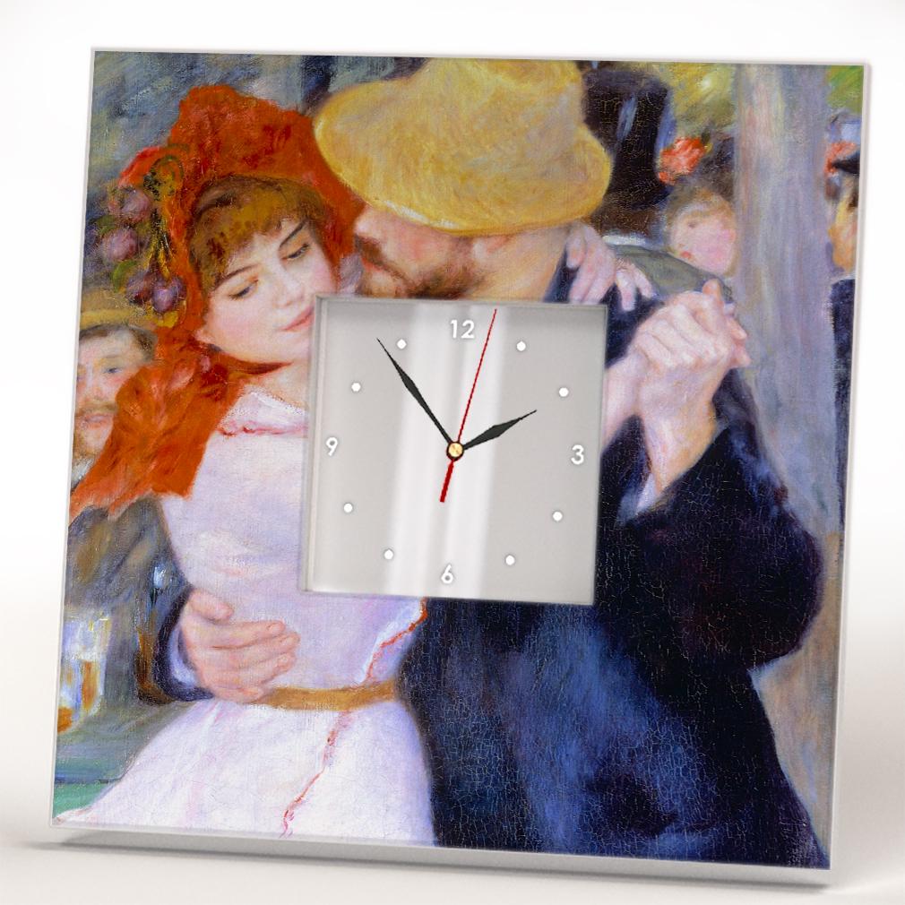 Часы картина "Танец в Буживале" Пьер Огюст Ренуар 260x260 мм (C04384)