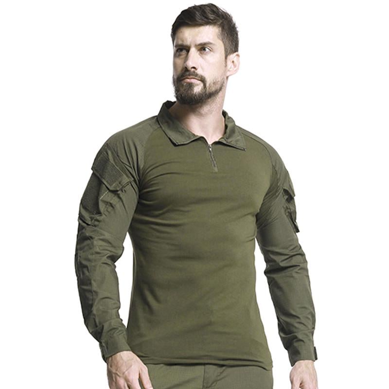 Рубашка Lesko A655 Green 3XL (40 р.) мужская милитари с длинным рукавом убакс - фото 6