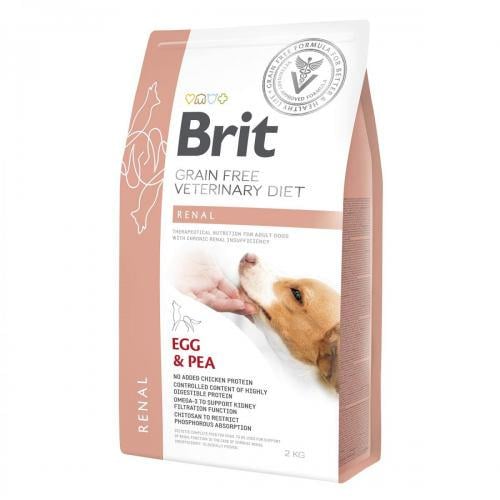 Корм для собак сухий Brit Veterinary Diet Dog Grain Free Renal Дієта при хронічній нирковій недостатності 2 кг (7288)