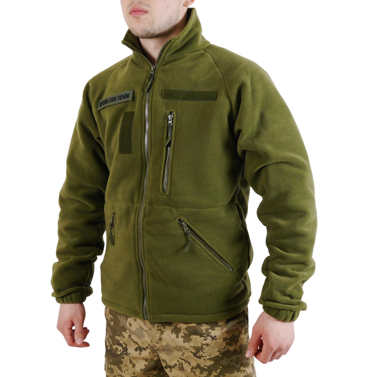 Кофта військова з липучками флісова M Оливковий - фото 6