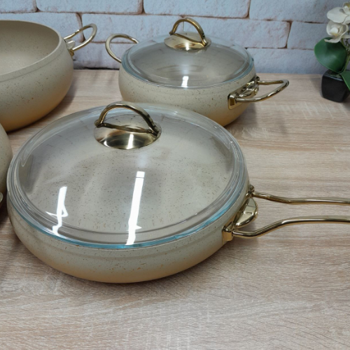 Набір посуду OMS антипригарним покриттям для індукціі 7 предметів (3023) - фото 5 Набір посуду OMS антипригарним покриттям для індукціі 7 предметів (3023) - фото 5