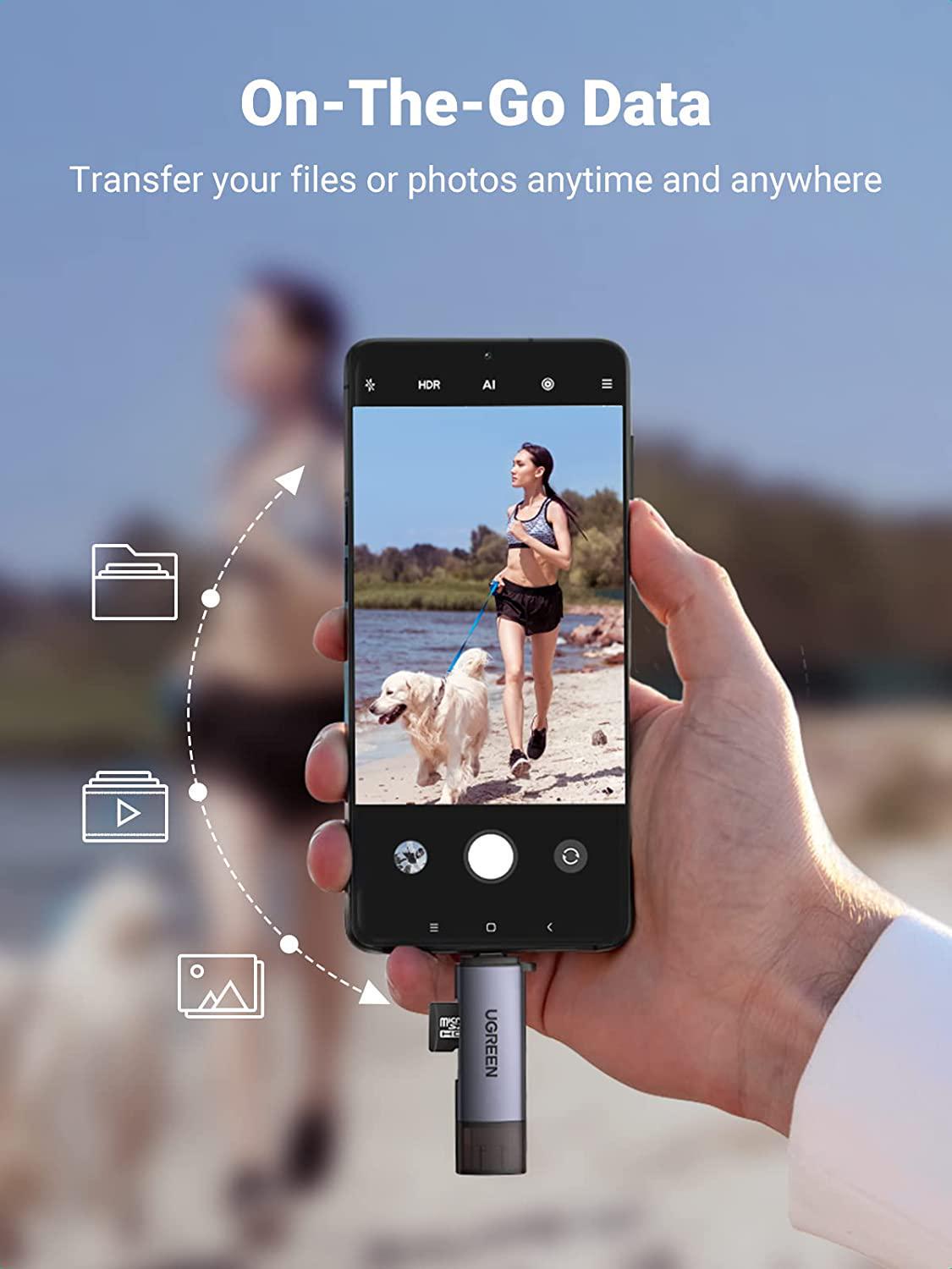 Кардридер UGREEN USB 3.0 +Type-C для TF SD Micro SD Послідовне зчитування/5 Гбіт/с USB-A/USB-C Сірий (50705) - фото 3 Кардридер UGREEN USB 3.0 +Type-C для TF SD Micro SD Послідовне зчитування/5 Гбіт/с USB-A/USB-C Сірий (50705) - фото 3