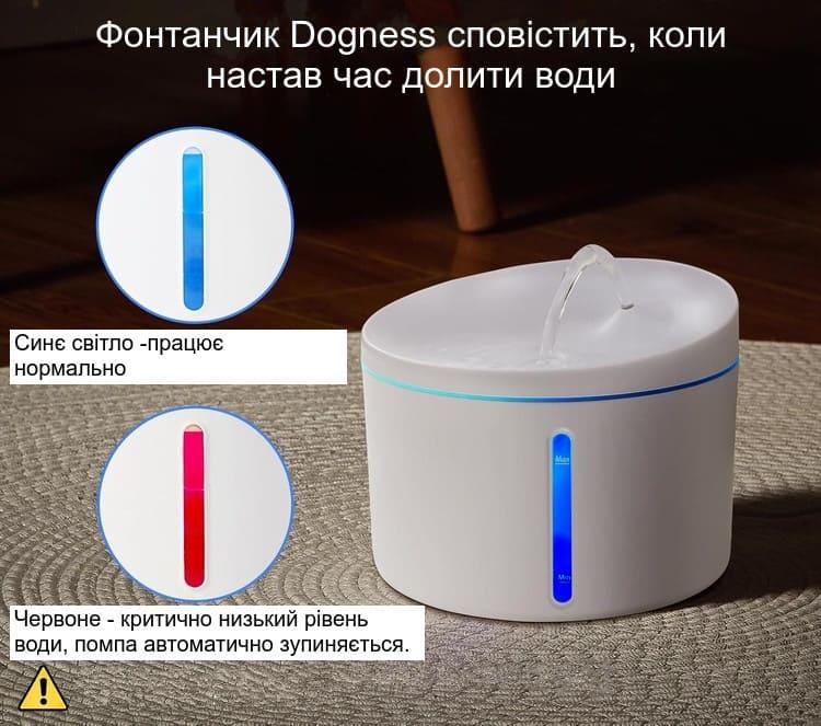 Поїлка-фонтанчик для котів і собак Dogness з підсвіткою/автоматичним вимкненням 1 л (2536444987) - фото 6