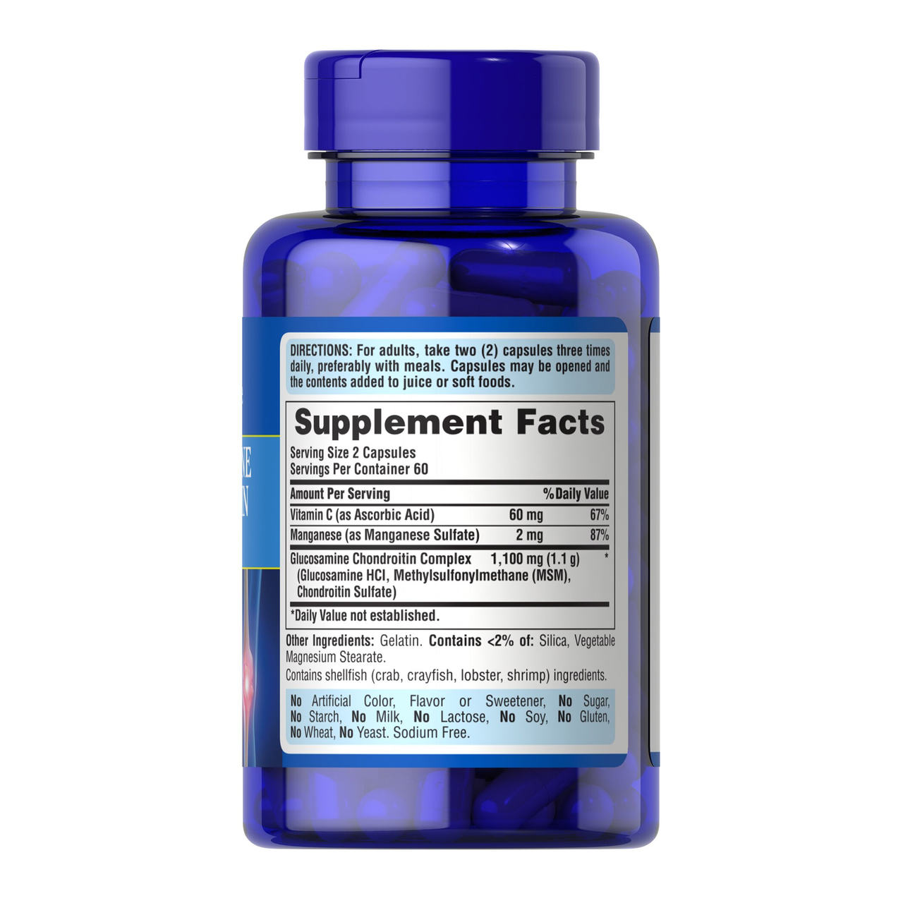 Глюкозамін/хондроїтин Puritan's Pride Glucosamine Chondroitin Complex 120 капс. (10392-01) - фото 2 Глюкозамін/хондроїтин Puritan's Pride Glucosamine Chondroitin Complex 120 капс. (10392-01) - фото 2