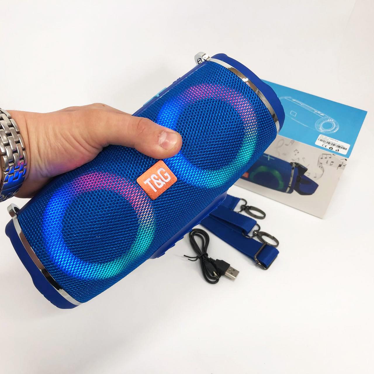 Колонка портативна TG642 з RGB підсвічуванням та ремінцем Синій - фото 2 Колонка портативна TG642 з RGB підсвічуванням та ремінцем Синій - фото 2