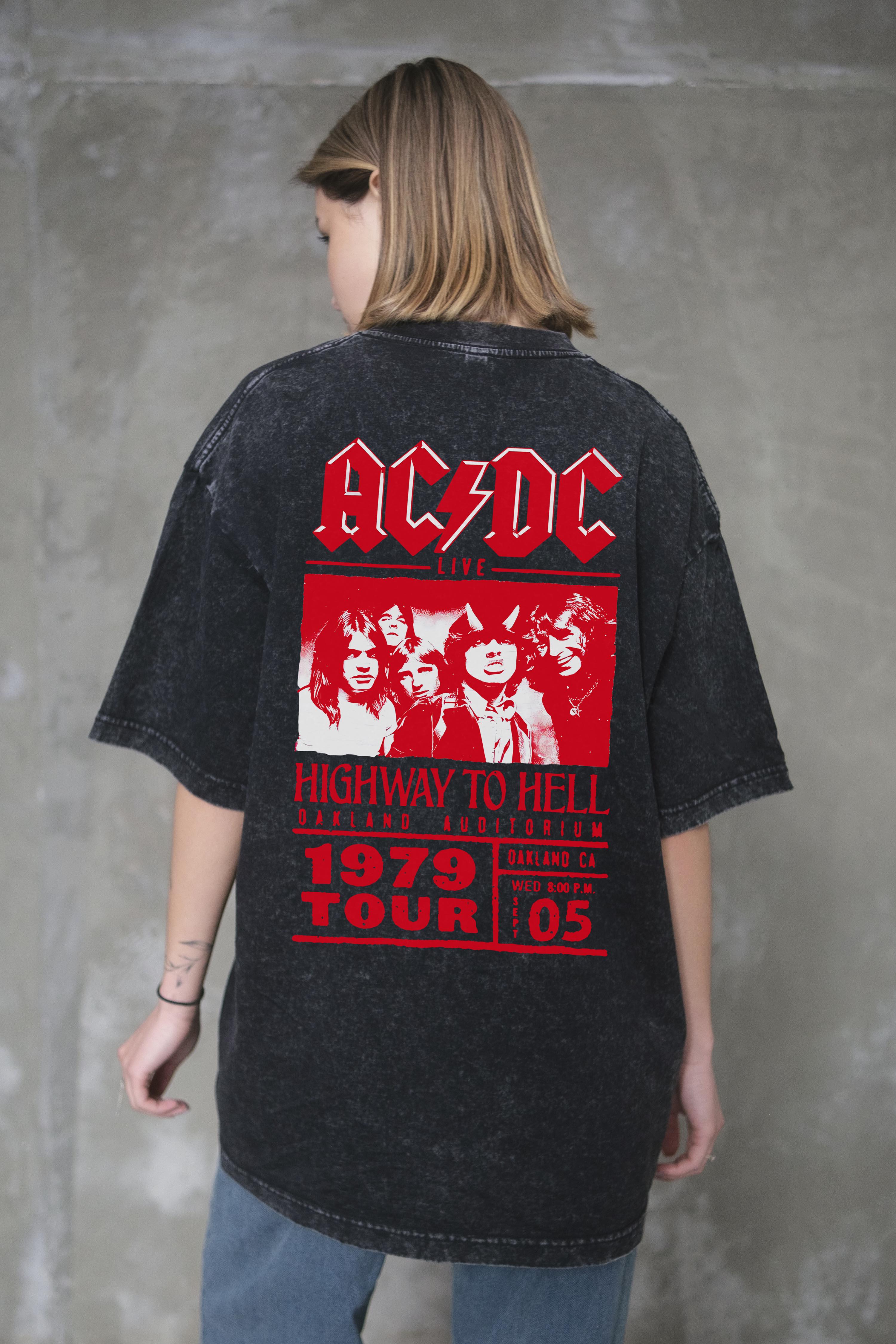 Футболка оверсайз Without Washed ACDC L/XL Black (L/XL8056312 8056313) - фото 5