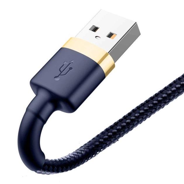 Кабель для быстрой зарядки BASEUS Cafule Cable USB to Lightning 2,4 A 1 м Gold/Blue (CALKLF-BV3) - фото 5