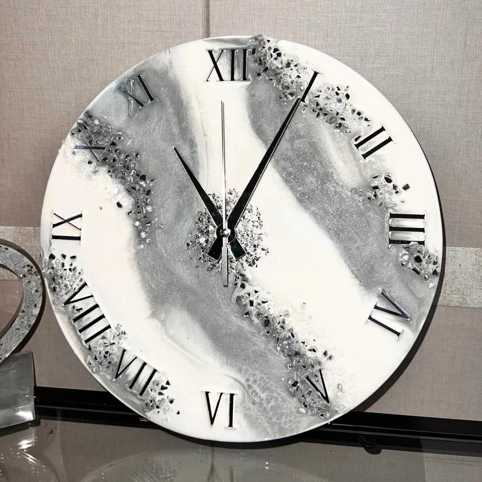 Часы настенные круглые из эпоксидной смолы EPOXY M164 45x45 см