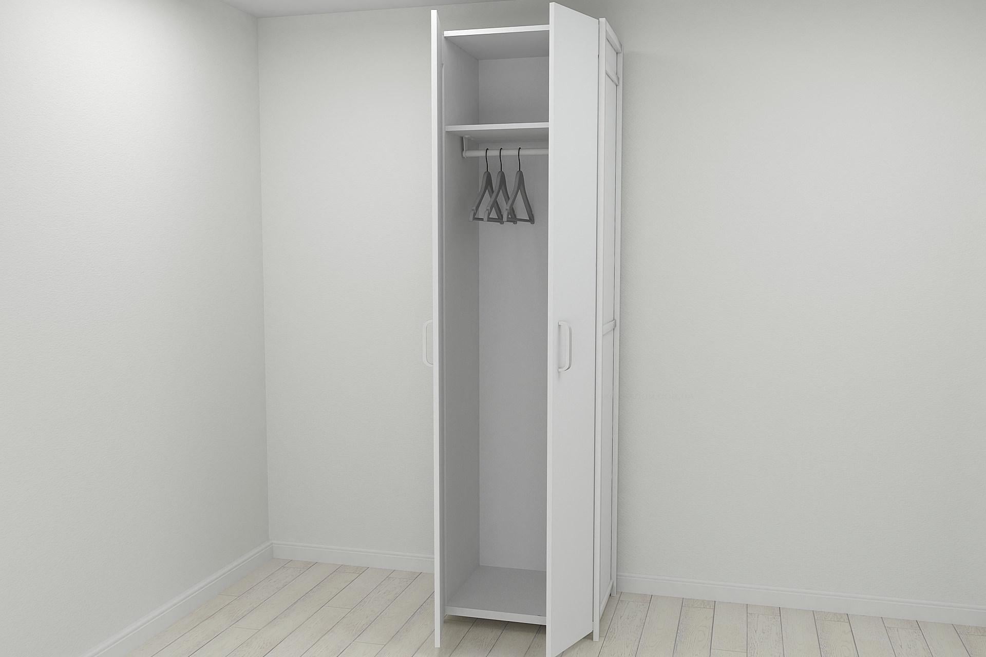 Шафа гардероб уні секція 6 серії Конект Ferrum-decor 220x60x50 см метал Білий/ДСП Білий (SHG141)