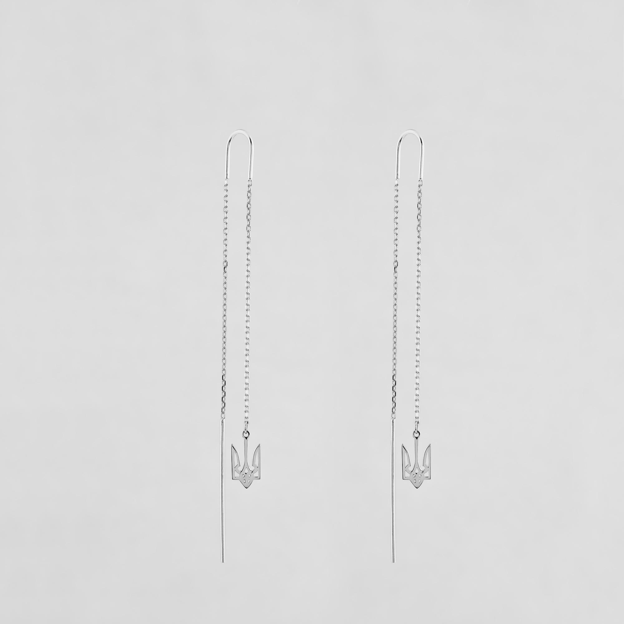 Серебряные серьги Minimal Герб Украины (12899)