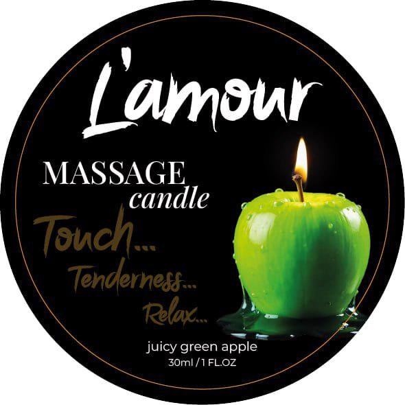 Массажная свеча L'amour Juicy Green Apple с ароматом зеленого яблока 30 мл (LM90122)