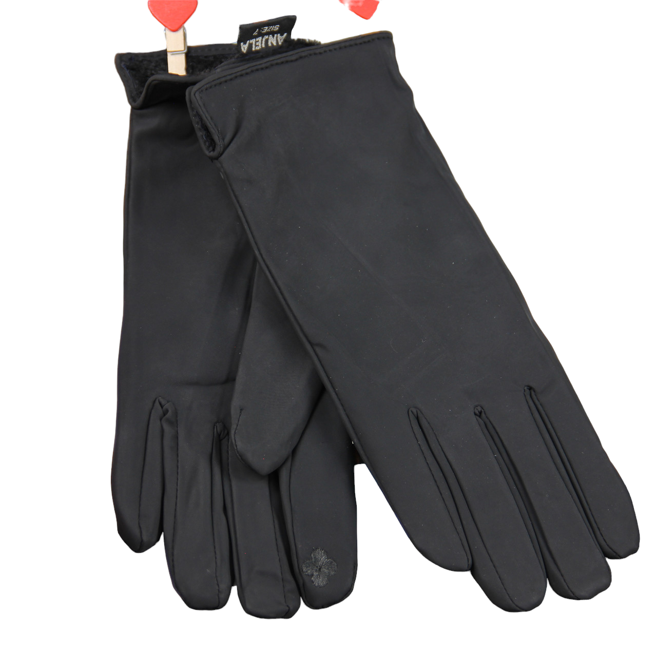 Перчатки женские сенсорные утепленные плащевка на меху однотонные S-M (34113)