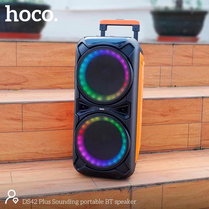 Портативна колонка Hoco DS42 plus караоке 30 W з RGB підсвічуванням Чорний (2bbe5505) - фото 7