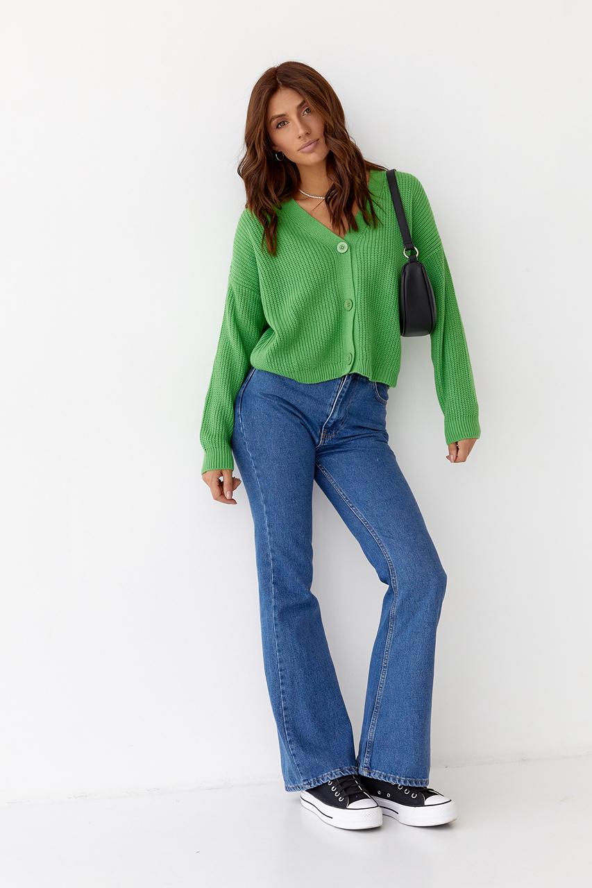 Кардиган укороченный S Салатовый (9528201) - фото 3 Кардиган укороченный S Салатовый (9528201) - фото 3