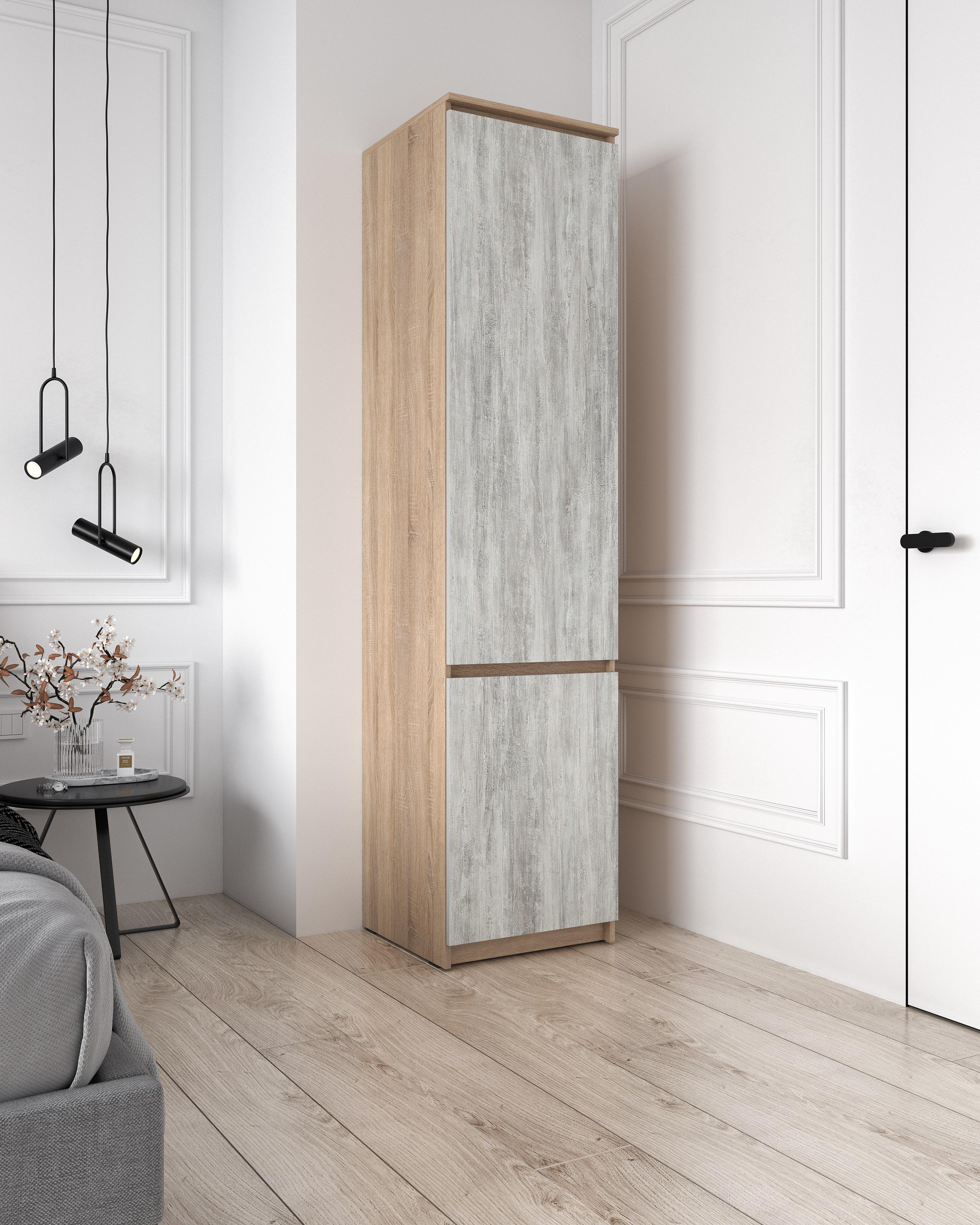 Пенал с штангой Moreli T-218 500х2117х498 мм Дуб сонома/Бетон (ns-t218-sonoma-beton)