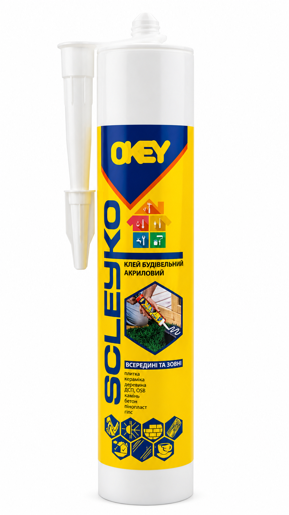 Клей будівельно-акриловий OKEY Scleyko універсальний