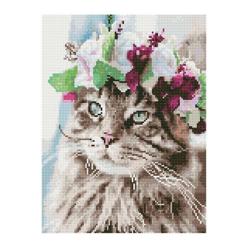 Алмазная мозаика на подрамнике Rainbow Art Кошка весной 40х30 см (EJ1382)