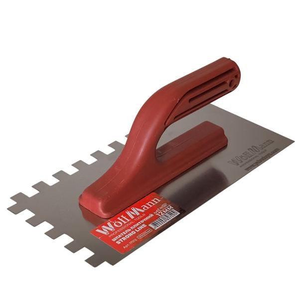 Терка плиточная Strongline Woffmann 130х270 мм с зубьями 12х12 мм из нержавейки с усиленной ручкой