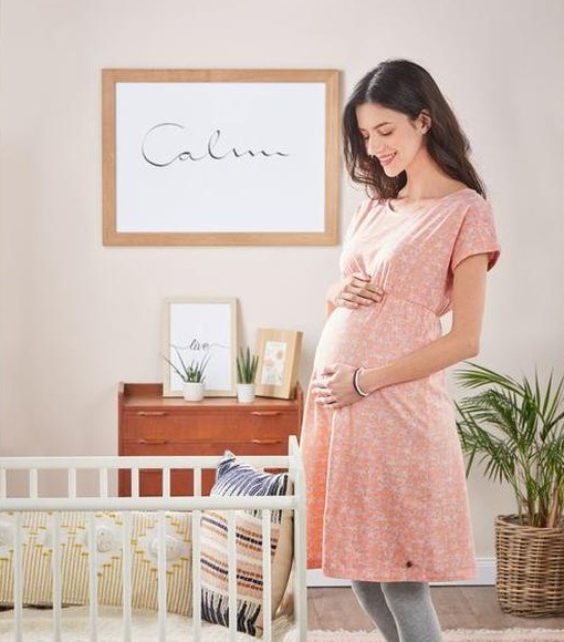 Платье для беременных Esmara 148K М Оранжевый/Персиковый (148K/М) - фото 4