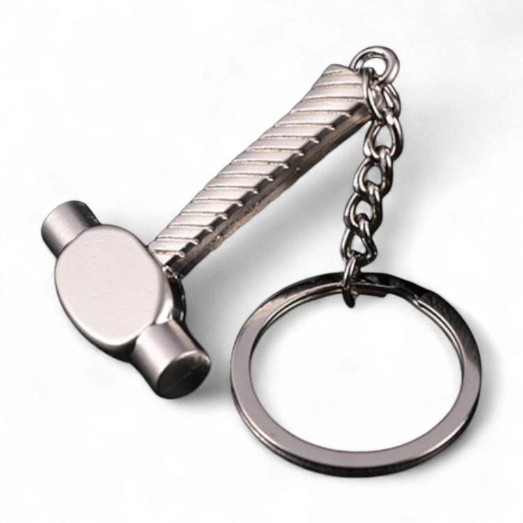 Брелок для ключей инструмент Молоток металлический Серебристый (99_19_0_4С)