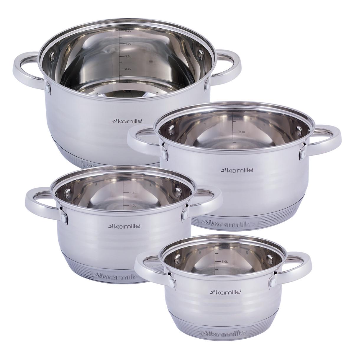 Набор кастрюль Kamille 8 пр. из нержавеющей стали (KM-4916) - фото 6 Набор кастрюль Kamille 8 пр. из нержавеющей стали (KM-4916) - фото 6