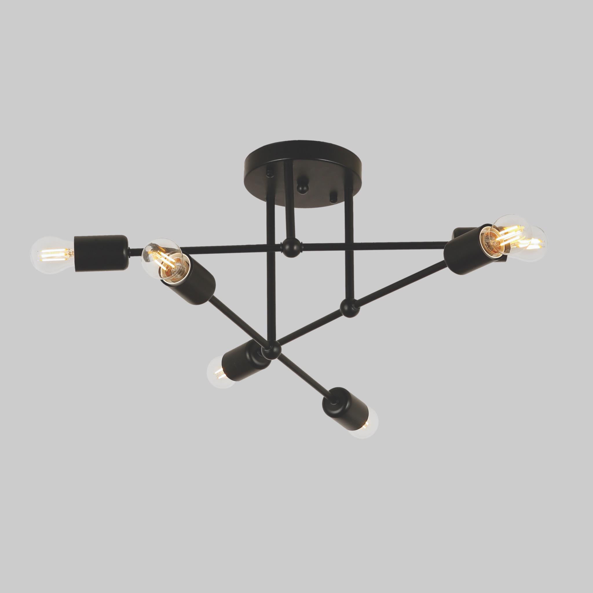 Люстра Connecting на 6 лампочек Черный