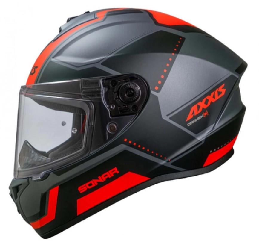 Мотошлем Axxis DRAKEN S Sonar B5 S Matt Red (50210)